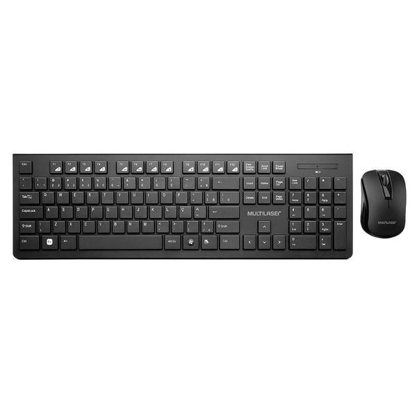 Teclado e Mouse Multilaser TC212, Sem fio, USB e Preto Imagem de Teclado e Mouse Multilaser TC212, Sem fio, USB e Preto