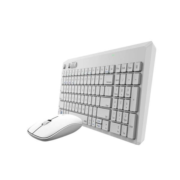 Imagem de Teclado E Mouse Rapoo Bluetooth + 2.4 Ghz White Garantia 5Anos Com Pilha - 8050T - RA004