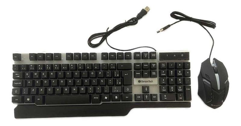 Imagem de Teclado E Mouse Retroiluminado Led Gamer C/ Fio Usb - Jogos - Banson Tech