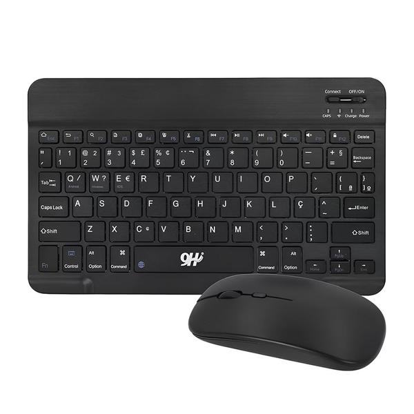 Imagem de Teclado e Mouse Sem Fio A6732 Slim Recarregável Preto