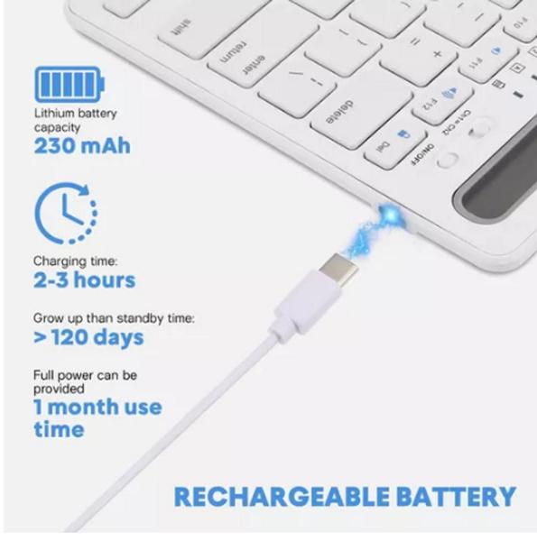 Imagem de Teclado e Mouse sem fio bluetooth com suporte resistente recarregável p Tablet S6 Lite