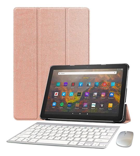 Imagem de Teclado E Mouse Sem Fio + Capa Para Amazon Fire HD10 11ª Geração 2021