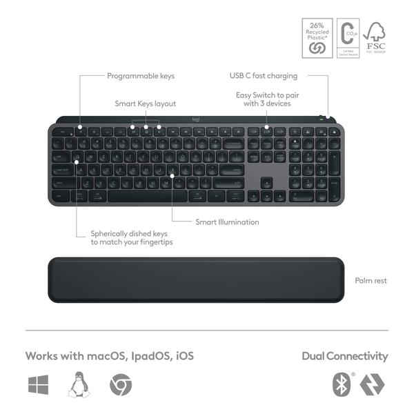 Imagem de Teclado e mouse sem fio Logitech MX Master 3S Keys S