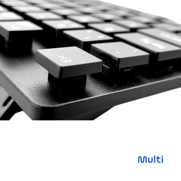 Imagem de Teclado e Mouse Sem Fio Multilaser Multimidia Preto USB