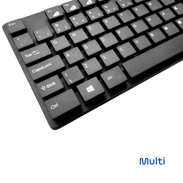 Imagem de Teclado e Mouse Sem Fio Multilaser Multimidia Preto USB