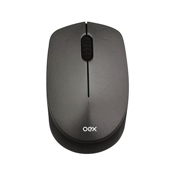 Imagem de Teclado e Mouse Sem Fio OEX Wireless, ABNT, 1200 Dpi Preto E Cinza Combo Office TM406