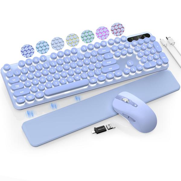 Imagem de Teclado e mouse sem fio retroiluminados pela máquina de escrever Trueque