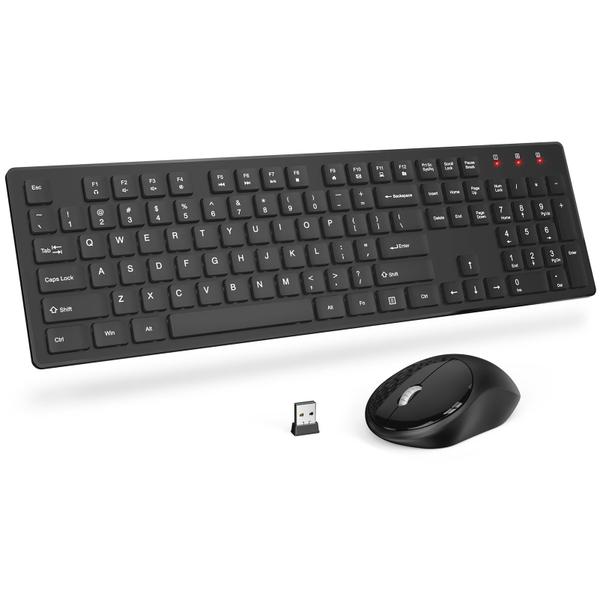 Imagem de Teclado e mouse sem fio Trueque Silent 2,4 GHz pretos