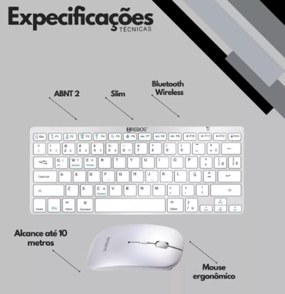 Imagem de Teclado e Mouse Slim sem fio Bluetooth