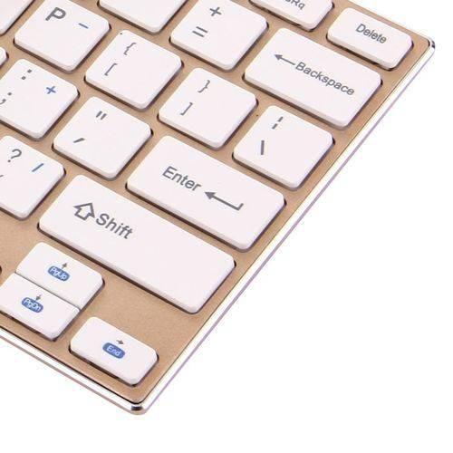 Imagem de Teclado e Mouse Wireless Sem Fio Ultrafino USB HK-3910 Dourado