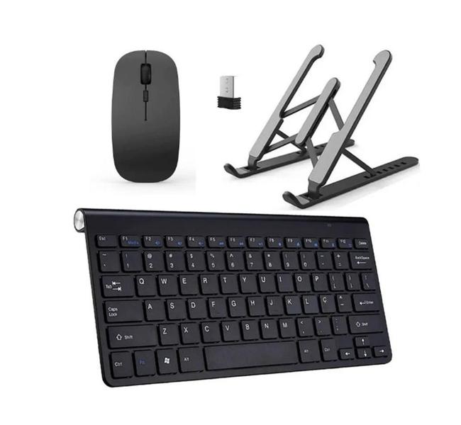 Imagem de Teclado E Mouse Wireless Slim + Suporte Para Notebook Hp I7