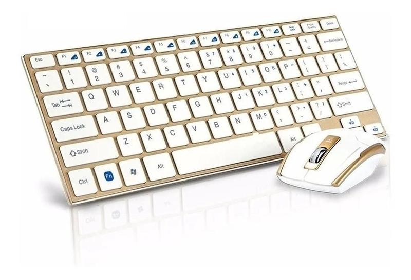 Imagem de Teclado e Mouse Wireless Xtrad HK-3910 Dourado