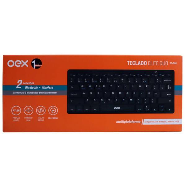 Imagem de Teclado Elite Duo Oex TC508 Bluetooth/Wireless Preto 487442