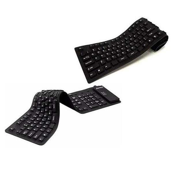 Imagem de Teclado Emborrachado Dobrável Usb Laptop Pc Tablet Com Fio