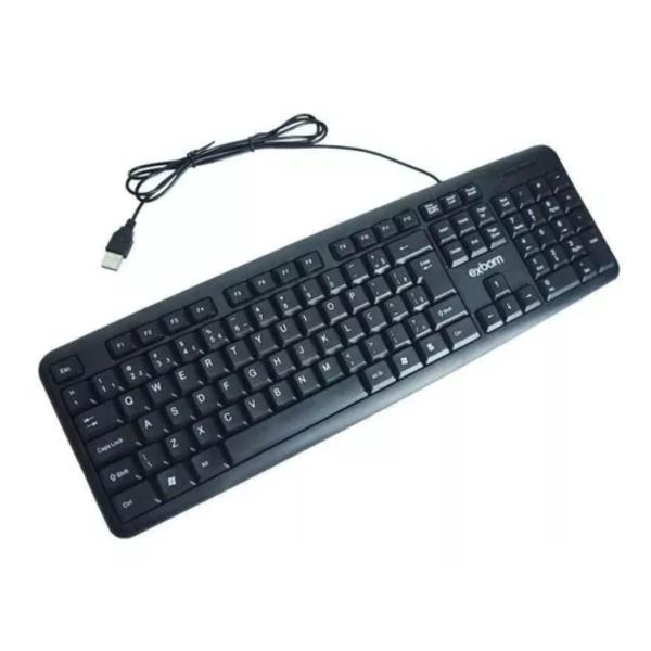 Imagem de Teclado Exbom Padrão Abnt2 Com Fio USB P/ Pc Notebook Bk-102