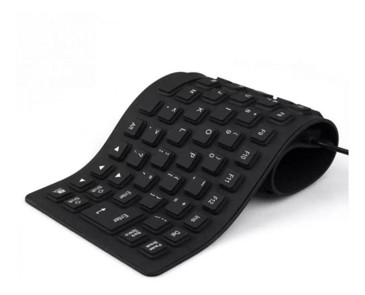 Imagem de Teclado Flexível Silicone Usb Dobrável - Notebook Pc Tablet