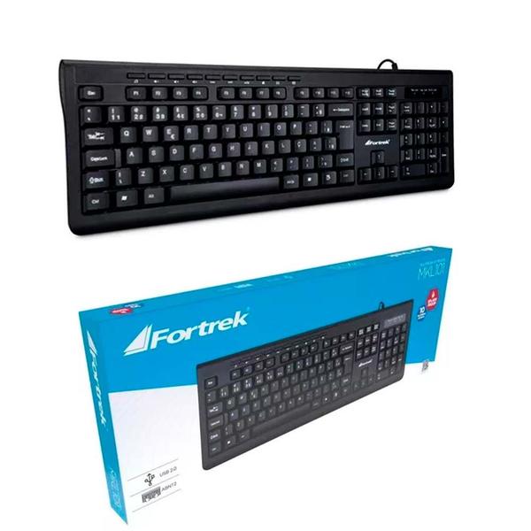 Imagem de Teclado Fortrek MKL-101 USB ABNT2 Cor Preto PT-BR