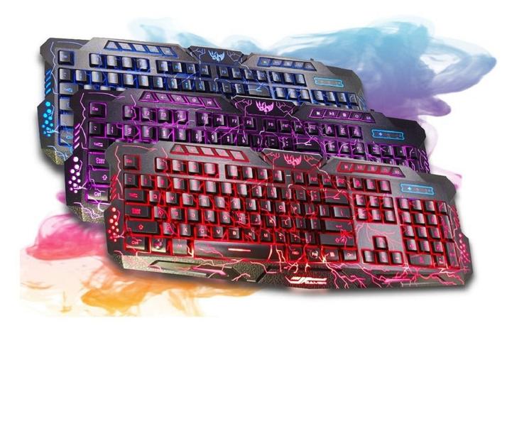 Imagem de Teclado Gamer 3 Cores Led Retroiluminado Usb Pc backlight