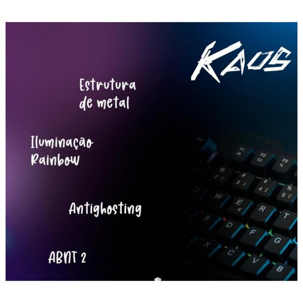 Imagem de Teclado Gamer Antighosting Rainbow Led EG210 Kaos Evolut