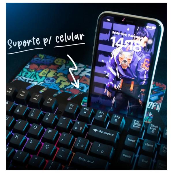 Imagem de Teclado Gamer Antighosting Rainbow Led EG210 Kaos Evolut