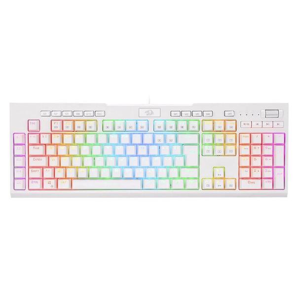 Imagem de Teclado Gamer Brahma Pro K586W Rgb Switch Optico Blue Branco