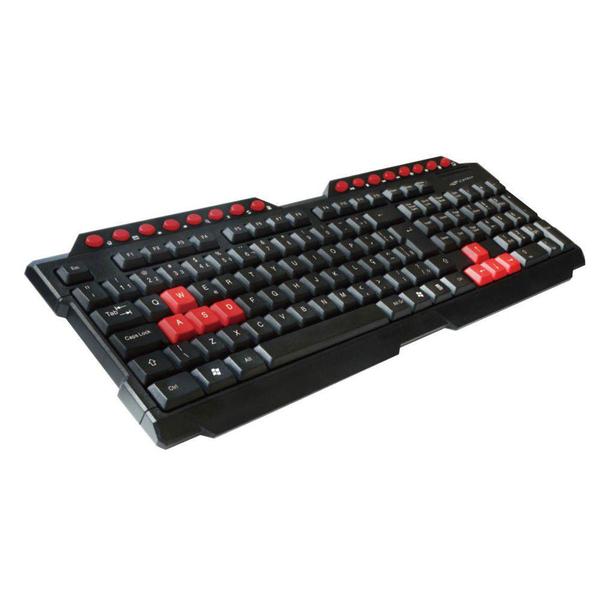 Imagem de Teclado Gamer C3 TECH KG-10BK Multimidia Preto e Vermelho