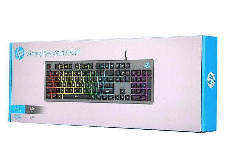 Imagem de Teclado Gamer com fio USB membrana com LED RGB K500F - HP