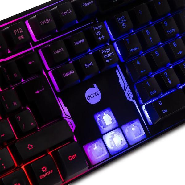 Imagem de Teclado Gamer Dazz Rapid Fire Revolution, Rainbow, ABNT2 - 625203