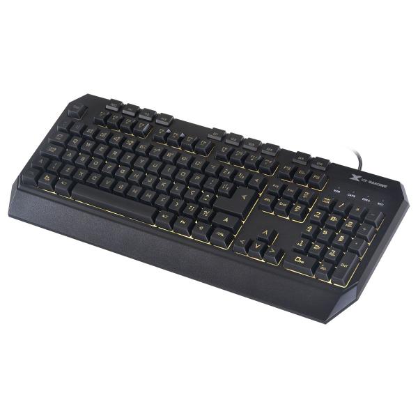 Imagem de Teclado Gamer Draco Com Macros, Multimidia Led 3 Cores Cabo 1.8 Metros Abnt2 Preto - Gt400