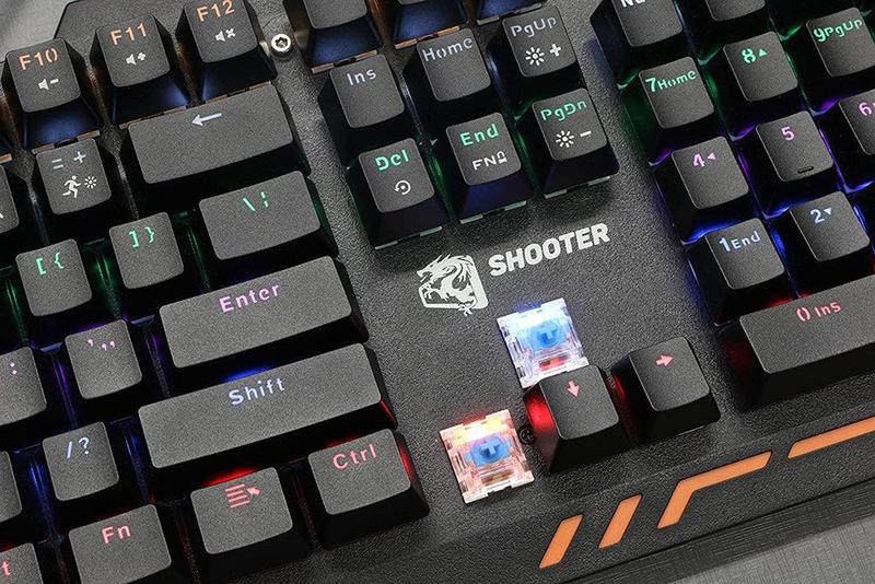 Imagem de Teclado Gamer Elg Shooter TGMS Mecanico Switches Cherry Blue Anti-Ghosting Portugues