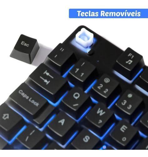 Imagem de Teclado gamer Evolut EG-206RB QWERTY português Brasil cor preto com luz rainbow