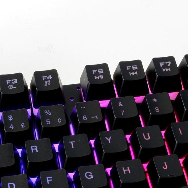 Imagem de Teclado Gamer Evolut Eg-206rb Qwerty Português Brasil Cor Preto Com Luz Rainbow