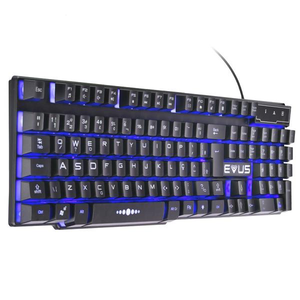Teclado Gamer Evus Thunder Tc-05 Com Led Abnt2 Imagem de Teclado Gamer Evus Thunder Tc-05 Com Led Abnt2