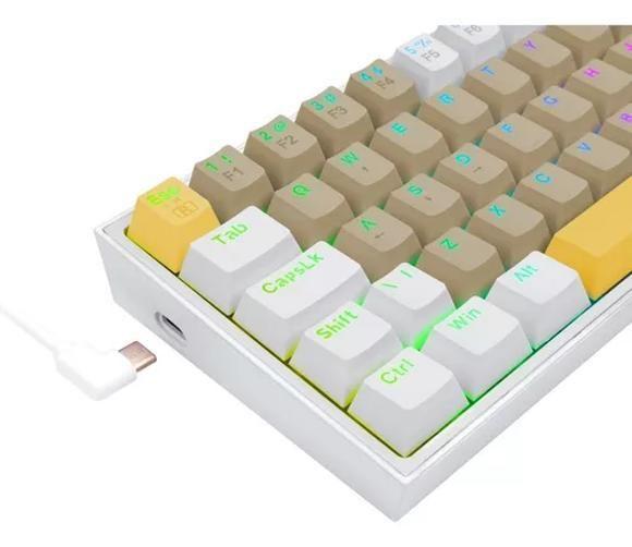 Imagem de Teclado Gamer Fizz K617Rgb-Yl Gy Wt Rgb Switch Brown Amarelo