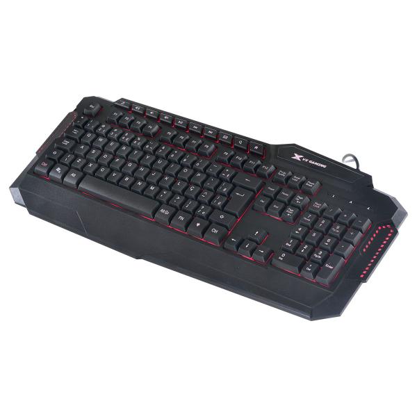 Imagem de Teclado Gamer Hercules Com Multimidia Led 3 Cores Cabo Usb 1.8 Metros Abnt2 Preto - Gt200