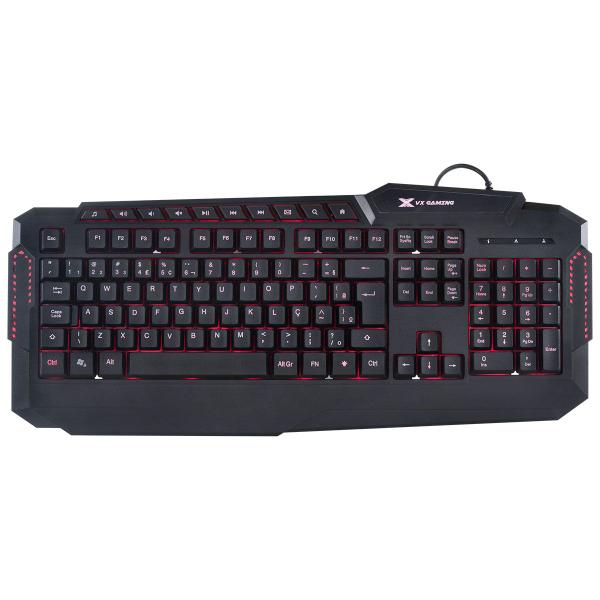 Imagem de Teclado Gamer Hercules Com Multimidia Led 3 Cores Cabo Usb 1.8 Metros Abnt2 Preto - Gt200