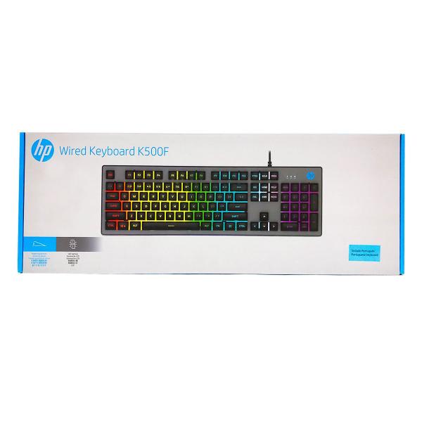 Imagem de Teclado Gamer HP K500F USB Membrana LED RGB ABNT2 Preto