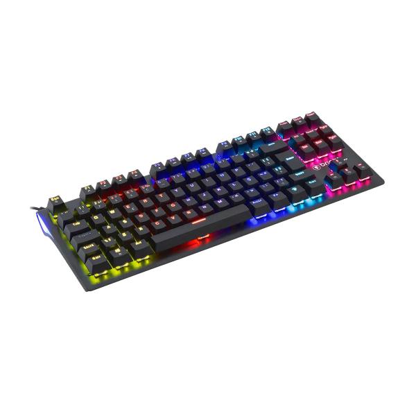 Imagem de Teclado Gamer Iluminado Mecânico LED Rainbow Switch Blue USB Compact II Cor Preto