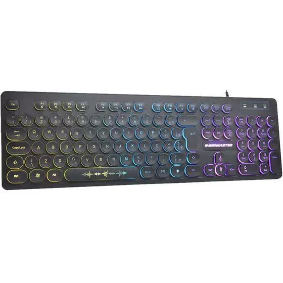 Imagem de Teclado gamer k-mex km76 steampunk anti-ghost led rainbow abnt 2