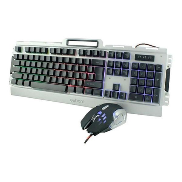 Imagem de Teclado Gamer Kit Teclado E Mouse Gamer - Prata