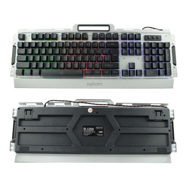 Imagem de Teclado Gamer Kit Teclado E Mouse Gamer - Prata