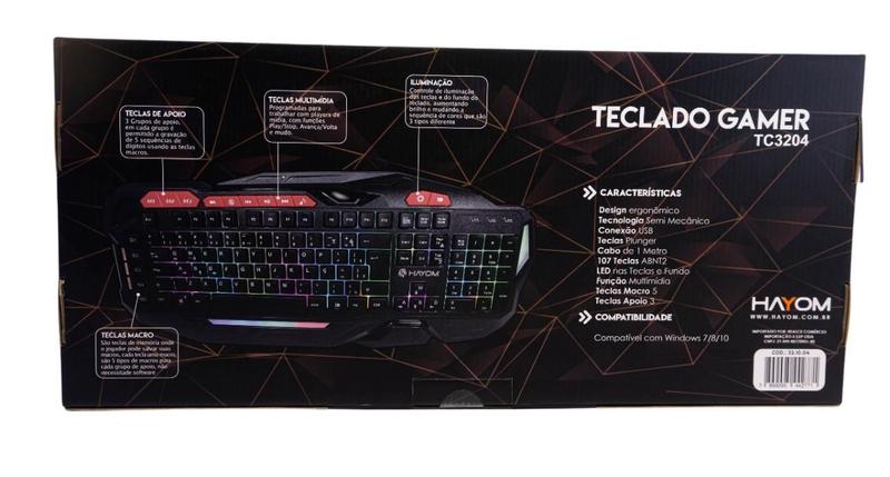 Teclado Gamer Luz Led - Hayom Tc3204 Imagem de Teclado Gamer Luz Led - Hayom Tc3204