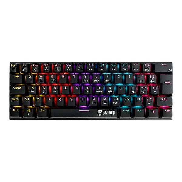 Imagem de Teclado gamer mecanico clanm 60% night walker preto switches red cabo nylon trancado removivel