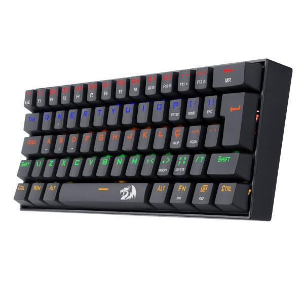 Imagem de Teclado gamer mecânico compacto Lakshmi, ABNT2 Switch MK2 DIY BLUE, K606R  REDRAGON