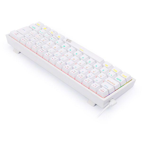 Imagem de Teclado Gamer mecânico Fizz Rainbow, Branco, ABNT2, Switch MK2 DIY Azul, K617-R-W  REDRAGON