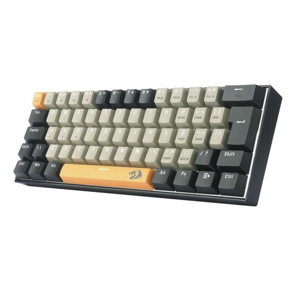 Imagem de Teclado Gamer Mecânico Redragon Lakshmi Sunrise ABNT2 - K606-OG&GY&BK (PT-BROWN)