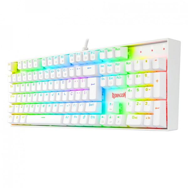 Imagem de Teclado Gamer Mecânico Redragon Mitra Lunar White RGB Switch Preto - K551W-RGB (PT-BLACK)