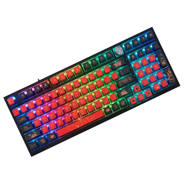 Imagem de Teclado gamer mecanico skyloong gk980 jiuwei, switch ktt, 3 modos, rgb, hot swap, 400mah, preto