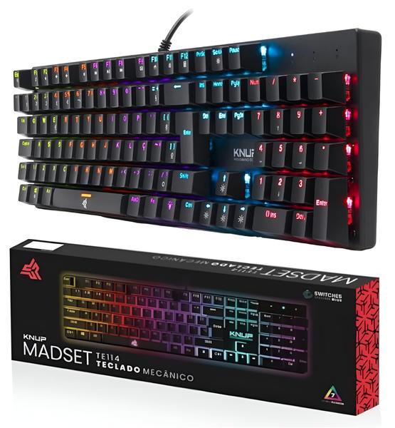 Imagem de Teclado Gamer Mecânico Switch Outemu Blue 25 Teclas Anti Ghosting Led 12 cores Estilo Rainbow