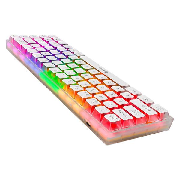 Imagem de Teclado gamer mecanico transparente evolut eg217 lumini 60% switch azul com fio